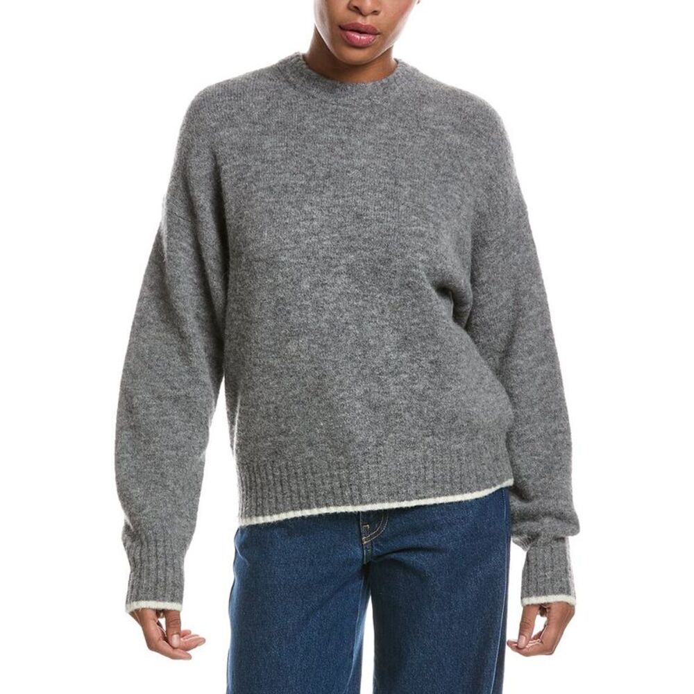 Madewell Womens  Cloudsoft Drop-Shoulder Wool & Alpaca-Blend Sweater, Grey